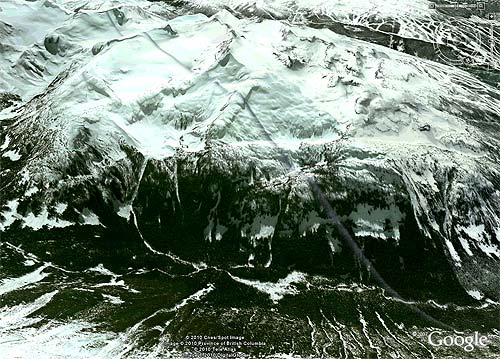 Google Earth obrázek oblasti sjezdu