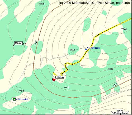 Mapa místa nehody