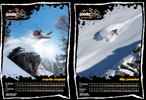 Druhá strana kalendáře Powderline