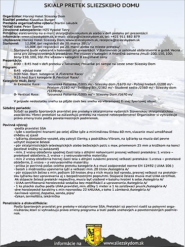 Propozicie skialp preteky