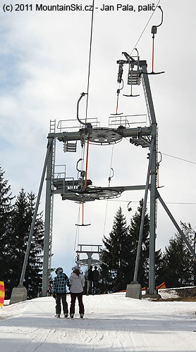 Třípatrová zatáčka na kotvovém vleku – aby si kotvy zajezdily
