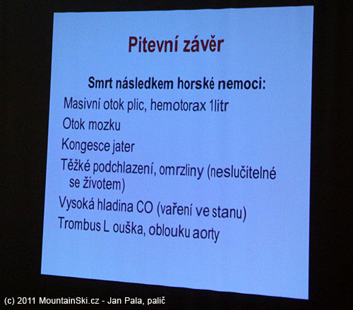 Horská nemoc v Andách – výsledky
