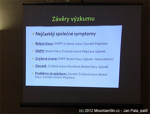 Výsledky dotazníkového výzkumu Vysokohorská nemoc – krátký výzkum