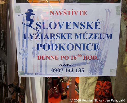 Pozvánka do Slovenského lyžiarského múzea Podkonice, kontakt na slovenský mobil, kde jsou nějaké internetové stránky?