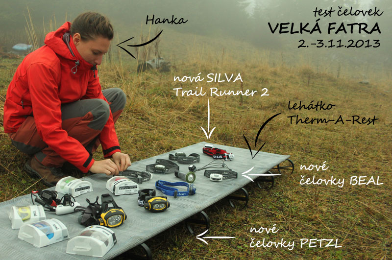 Příprava na test čelovek a dalších výrobků vhodných do přírody