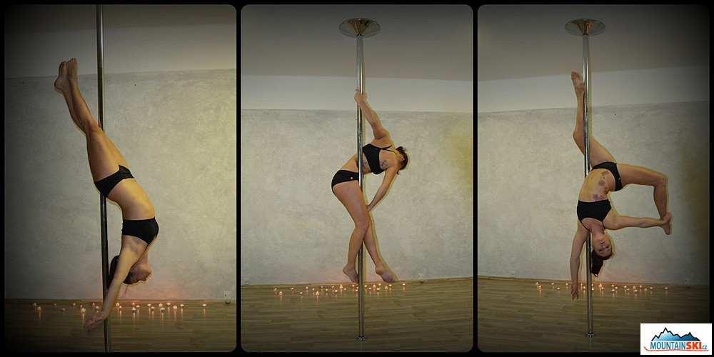 Pole dance – malé protažení a důvěra v sebe sama při visu hlavou dolů