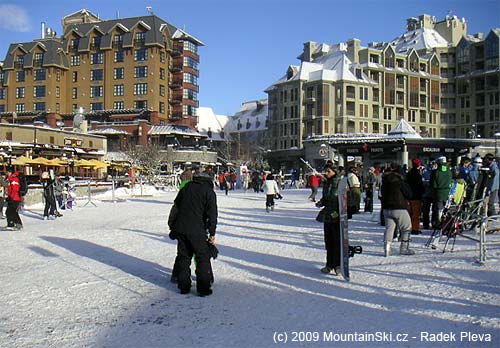 Centrum Whistleru v zimní sezoně