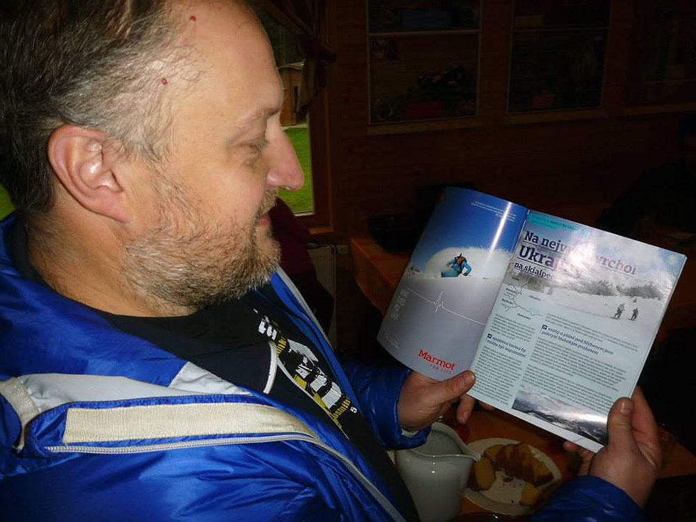 Petr Šiška naživo a v novém čísle časopisu Svět Outdooru 4–2014 – na skialpech na Hoverlu