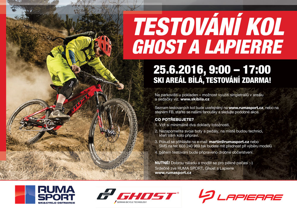 Pozvánka na testování kol RUMA SPORT 25. 6. 2016