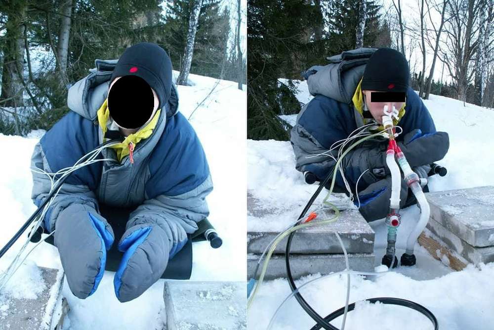 Praktická simulace dýchání pod sněhem