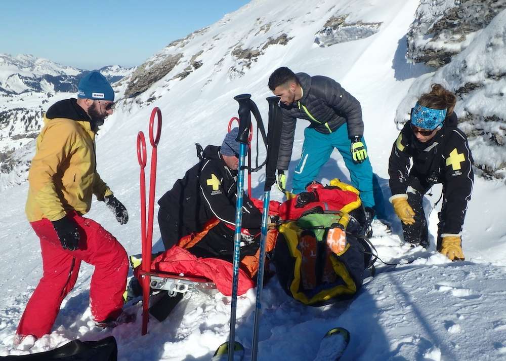Zimní záchrana ve francouzských Alpách