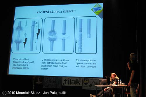 Rozdíly v propojenosti jádra a opletu lana