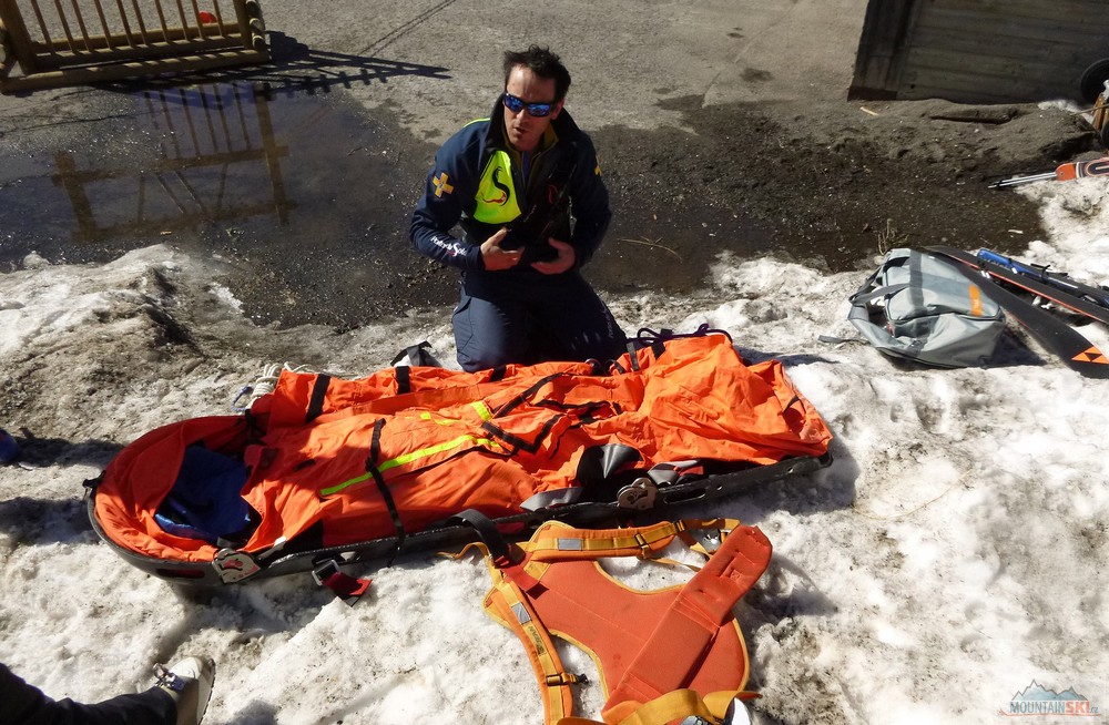 Záchranářský materiál v Avoriaz