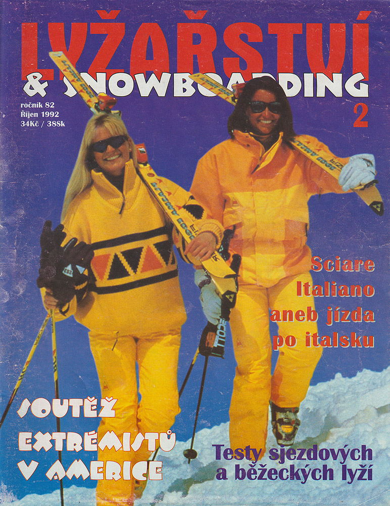 Úvodní stránka časopisu Lyžařství a snowboarding 2/1992 – ročník 82