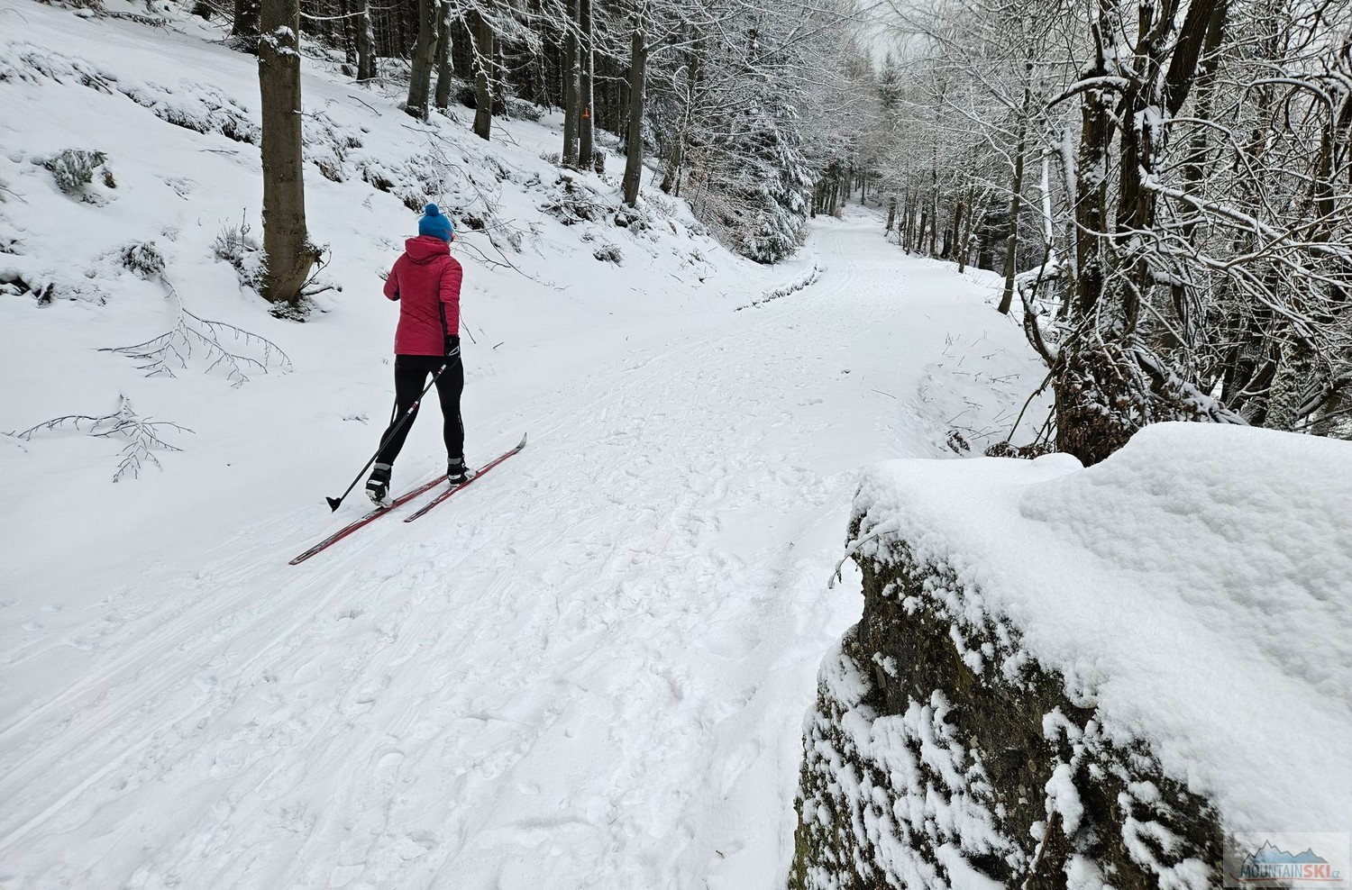 Kolem trosek skokanského můstku na Pustevnách, tady to bylo upravené před několika dny